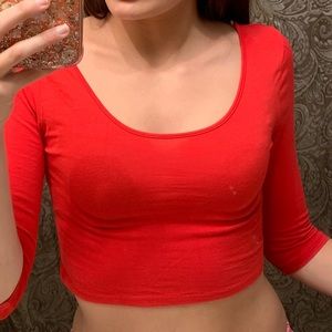 Wet seal red/orange crop top lightly worn